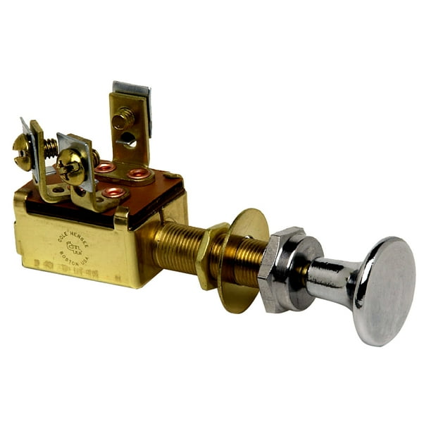 Boat Marine Push-Pull Switch Two 1/4" Blade Terminals Rated 15 Amps at 12V DC Boat Marine Push-Pull Switch Two 1/4" Blade Terminals Rated 15 Amps at 12V DC